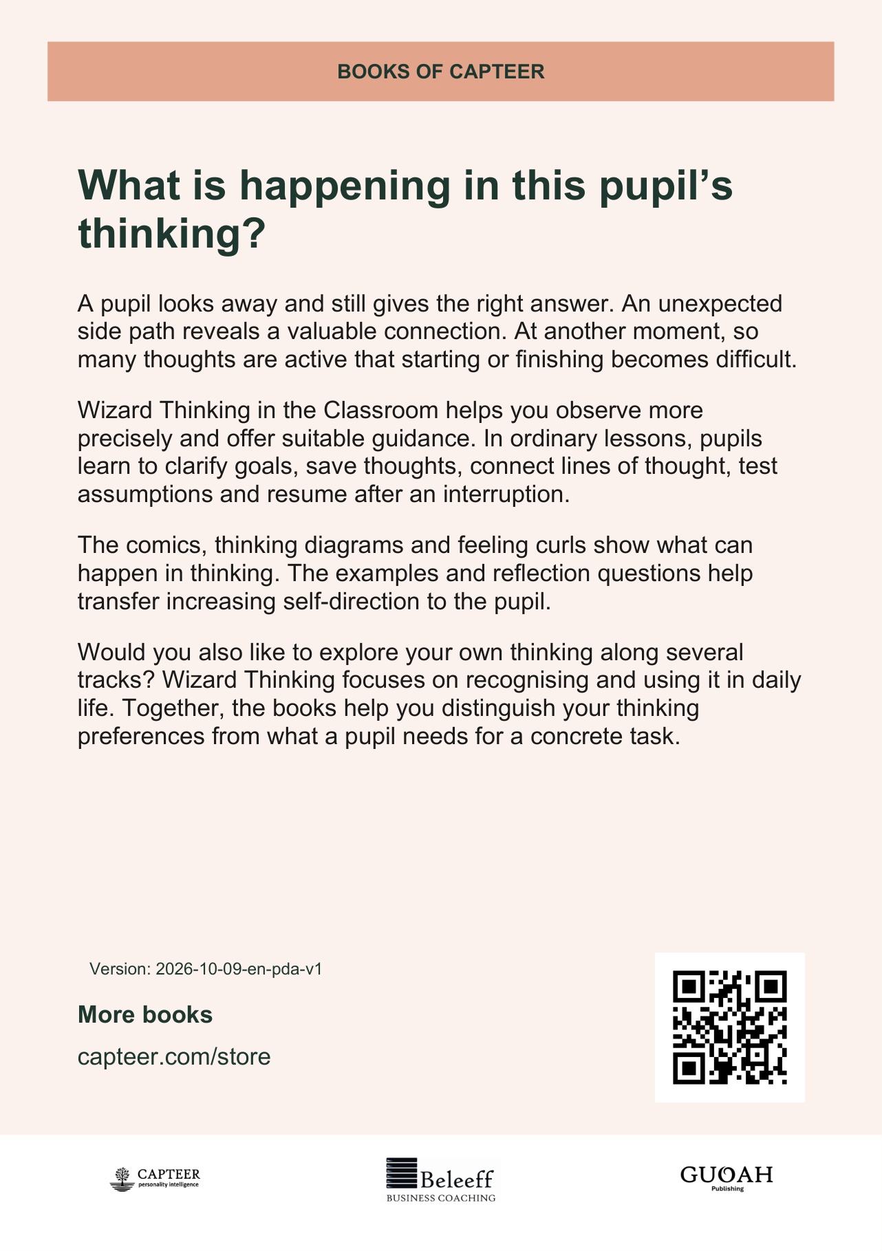Back cover of Wizard Thinking in the Classroom